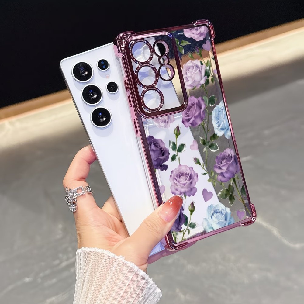 Phone Cases Purple - Coque de téléphone transparente anti-chute à