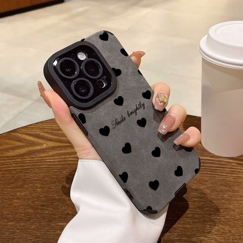 Phone Cases Best - Nouveau luxe noir amour coeur coque