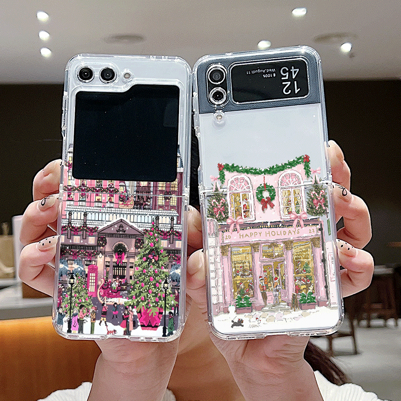 Phone Cases Z Fold 5 - Coque de téléphone transparente de noël,
