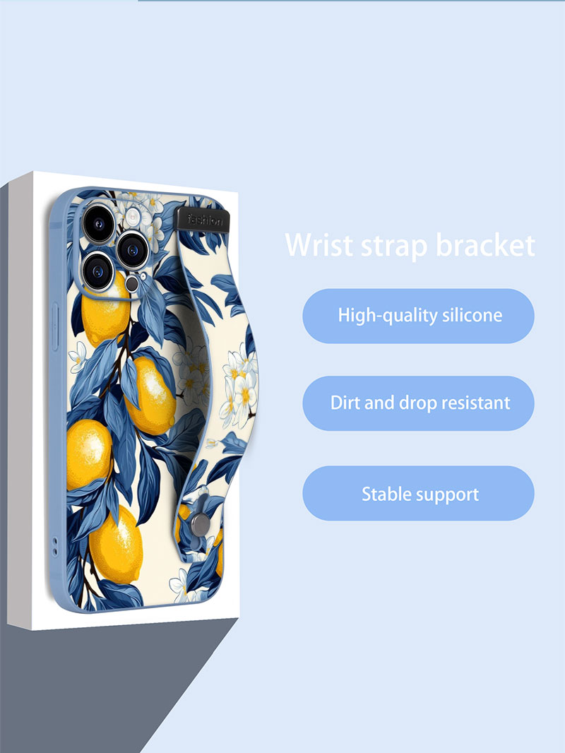 Phone Cases With Loop - Fruit citron coloré étoile fleur Art
